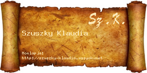 Szuszky Klaudia névjegykártya