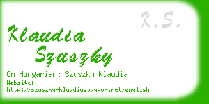 klaudia szuszky business card